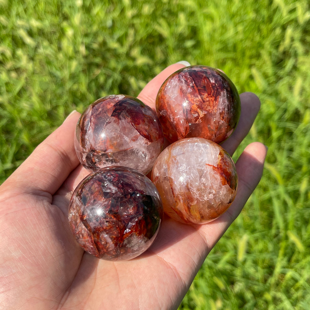 Natural Crystal Stunning Fire Quartz Sphere