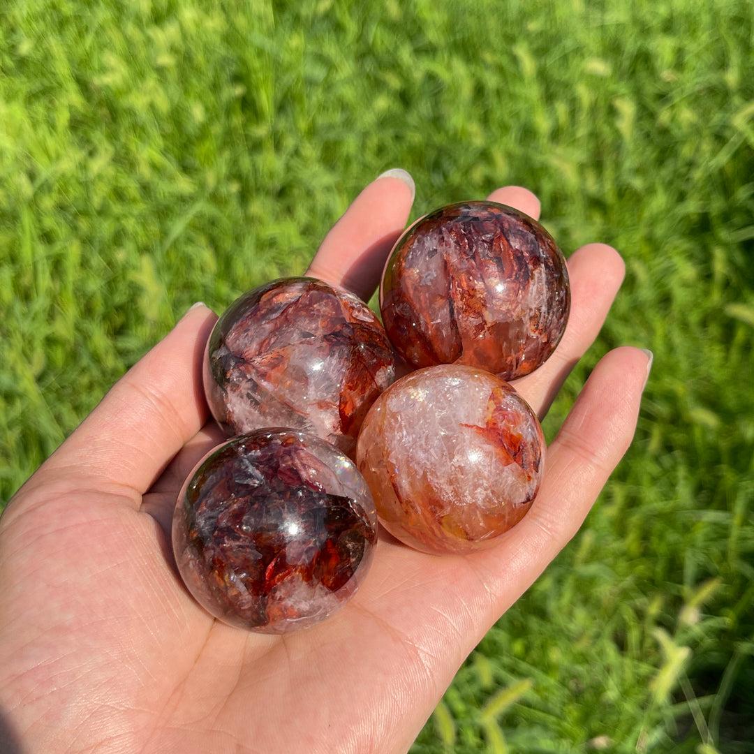 Natural Crystal Stunning Fire Quartz Sphere