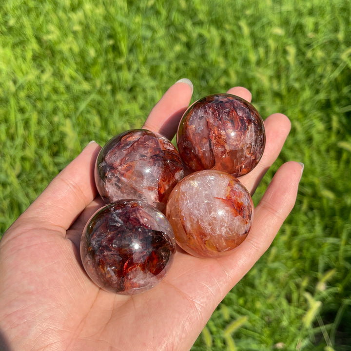 Natural Crystal Stunning Fire Quartz Sphere