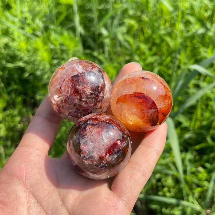 Natural Crystal Stunning Fire Quartz Sphere