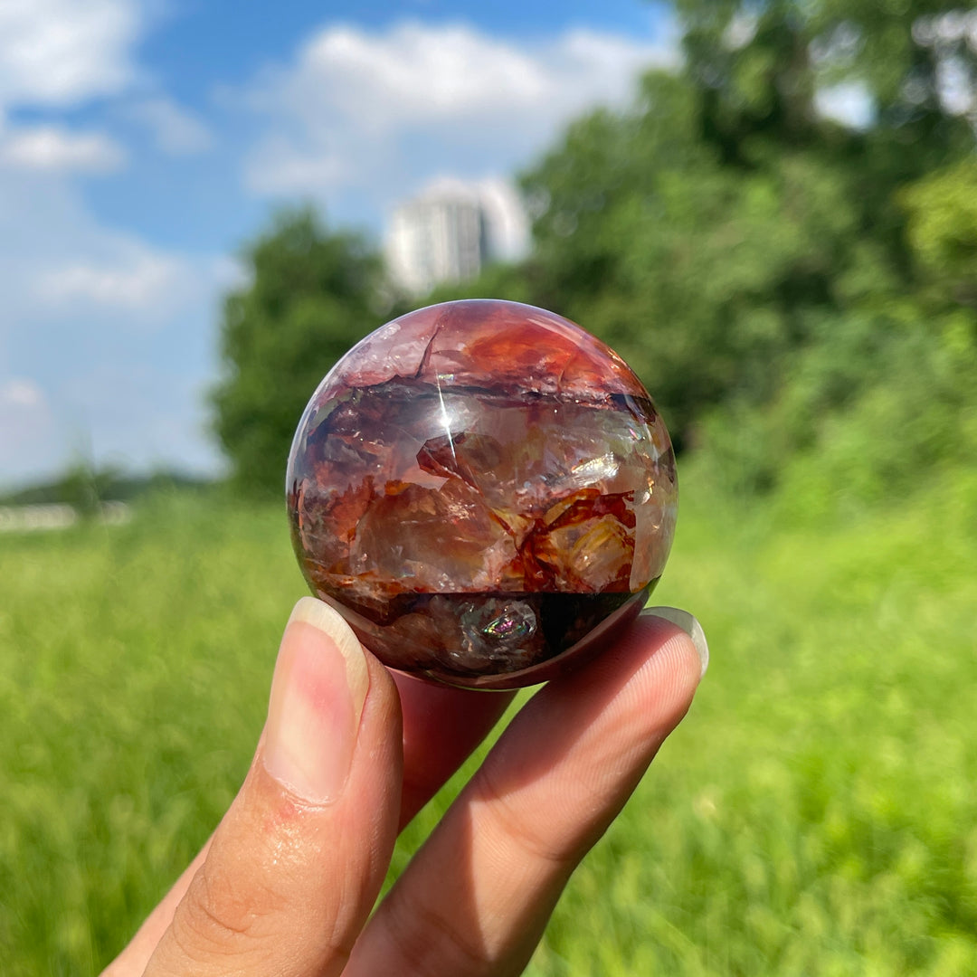 Natural Crystal Stunning Fire Quartz Sphere