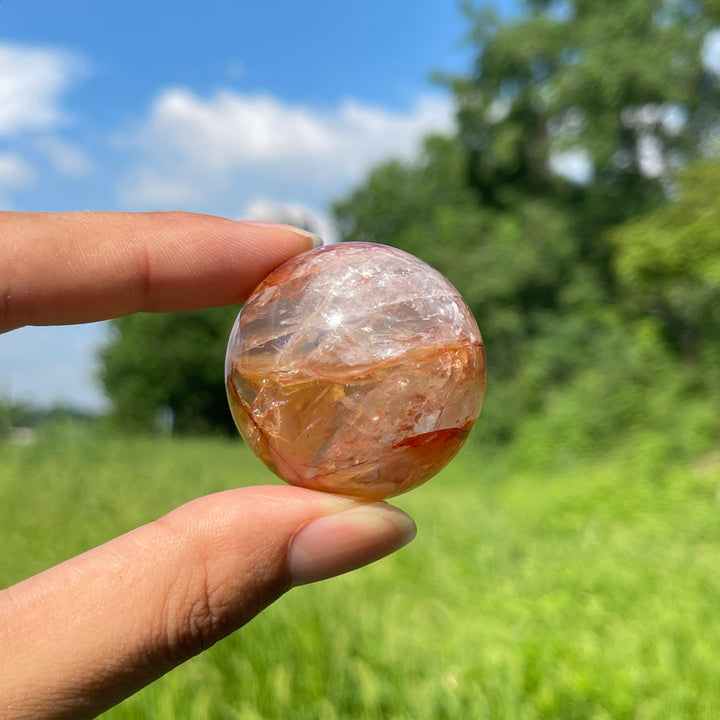 Natural Crystal Stunning Fire Quartz Sphere