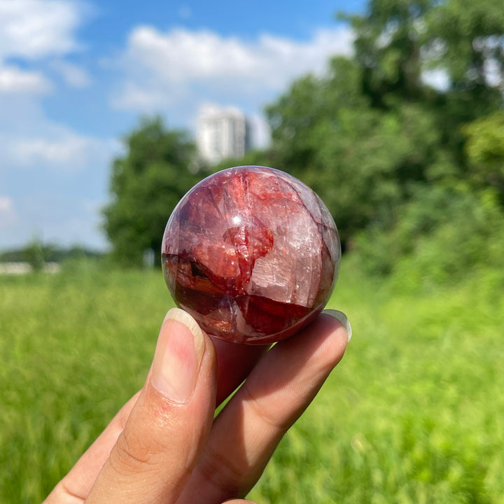 Natural Crystal Stunning Fire Quartz Sphere