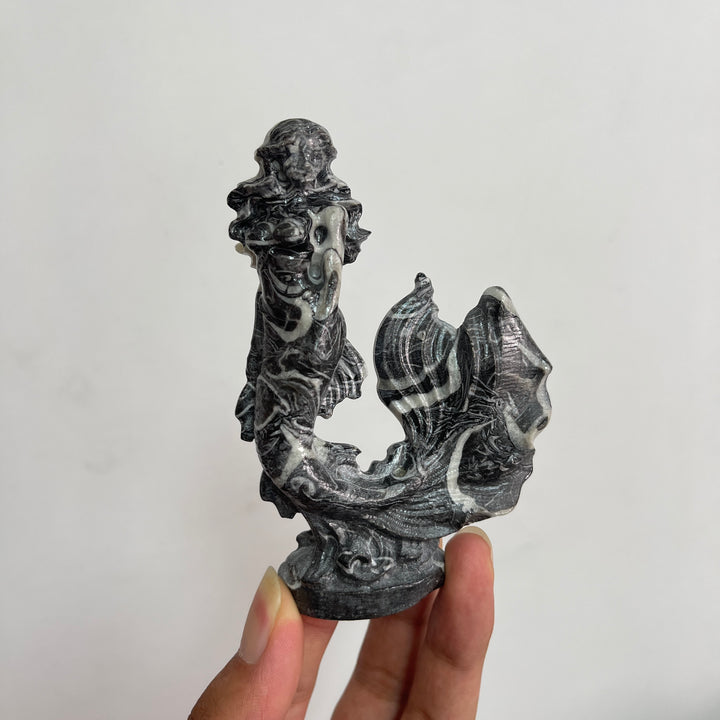 Natural Beautiful Mermaid Crystal Carving