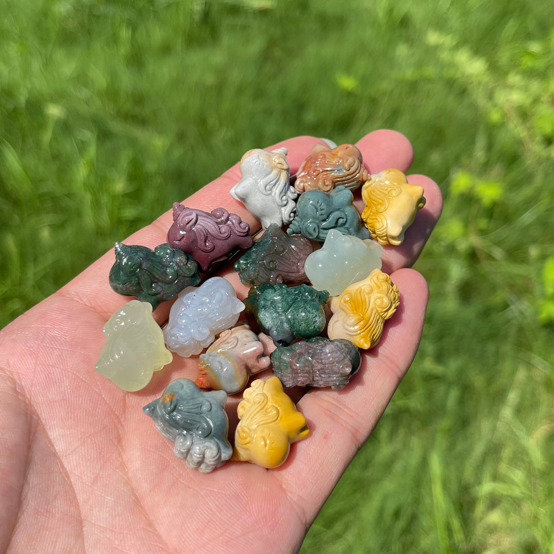 Natural Alashan Agate Unicorn Carving