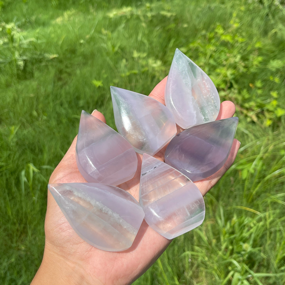 Natural Crystal Lavender Fluorite Teardrop