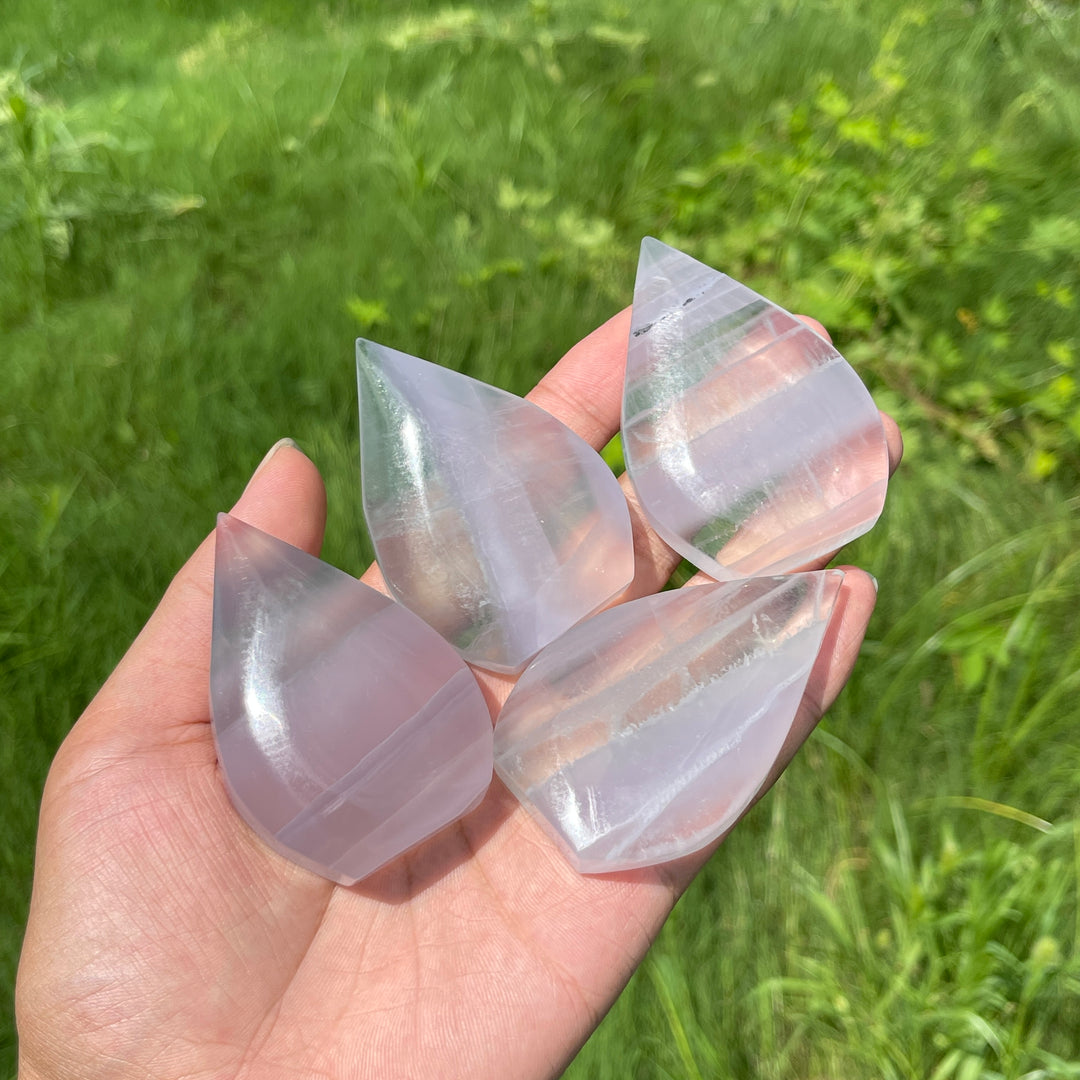 Natural Crystal Lavender Fluorite Teardrop