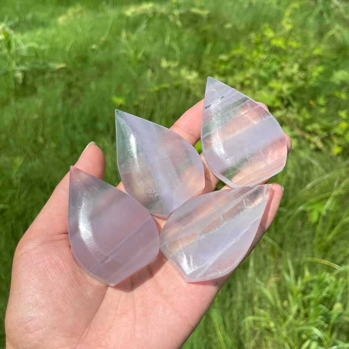 Natural Crystal Lavender Fluorite Teardrop