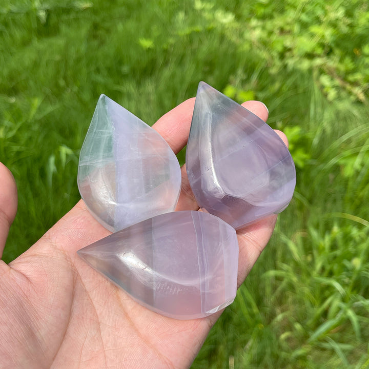 Natural Crystal Lavender Fluorite Teardrop