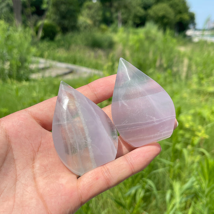Natural Crystal Lavender Fluorite Teardrop