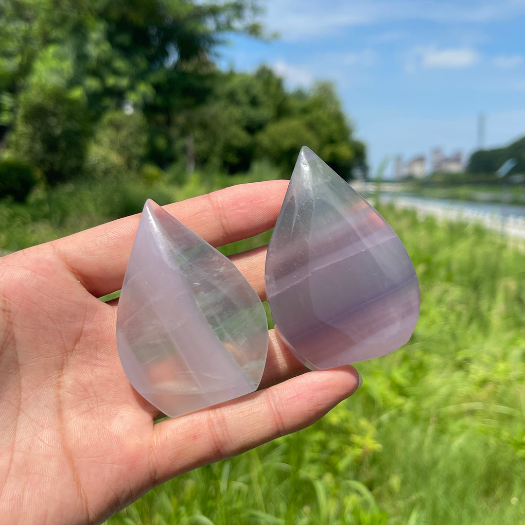 Natural Crystal Lavender Fluorite Teardrop