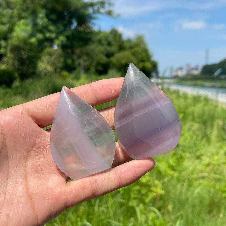Natural Crystal Lavender Fluorite Teardrop