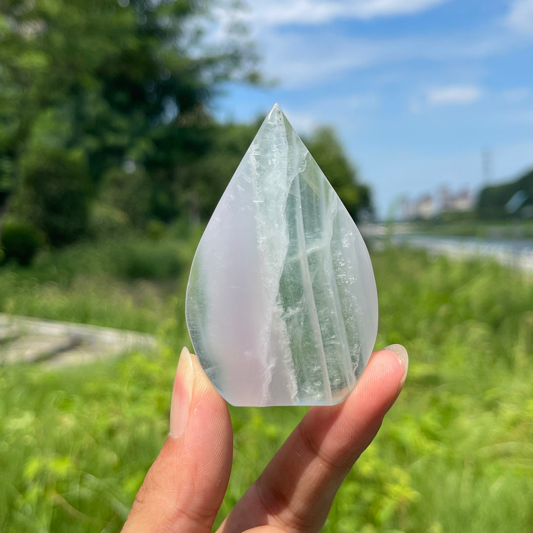 Natural Crystal Lavender Fluorite Teardrop
