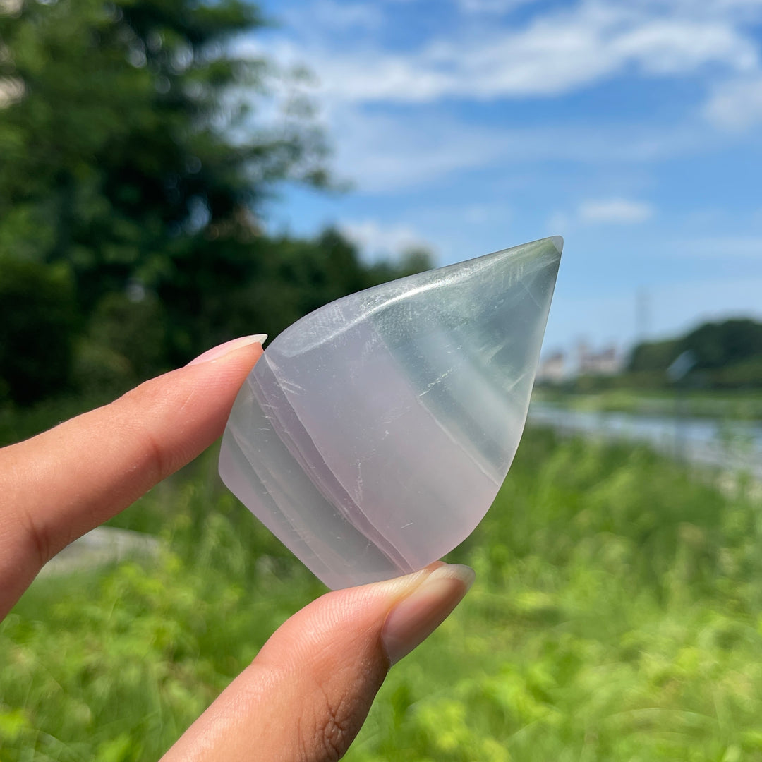 Natural Crystal Lavender Fluorite Teardrop