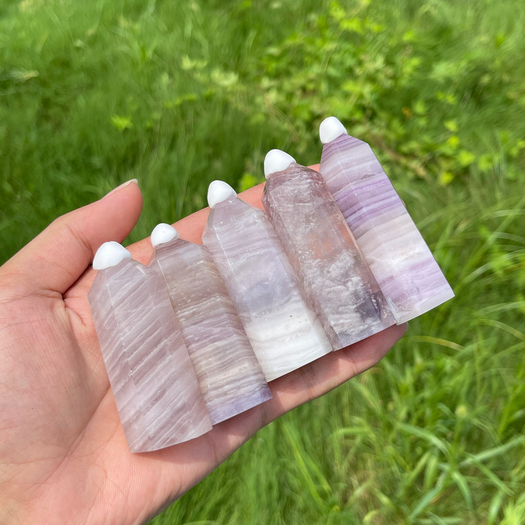 Natural Crystal Silky Fluorite Point