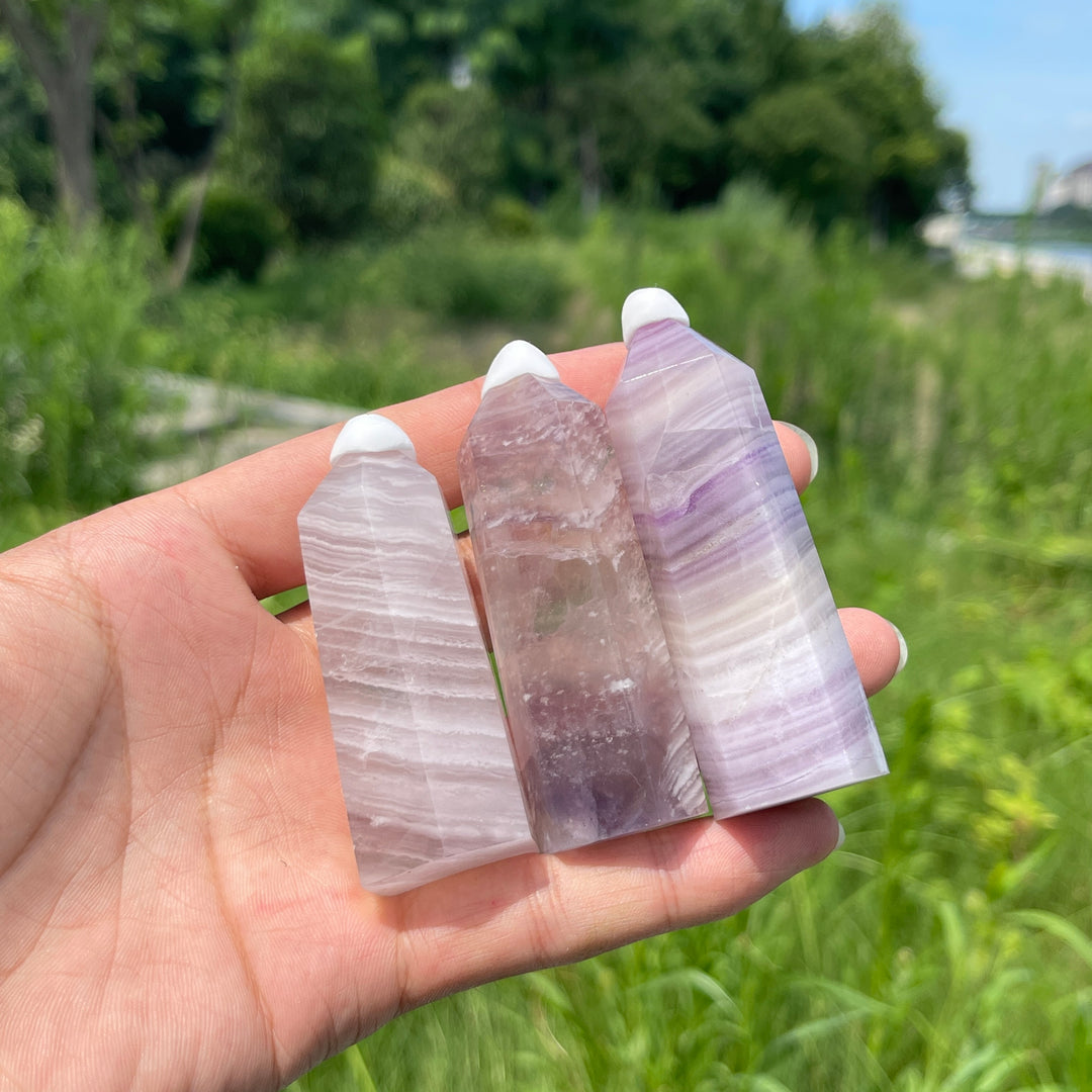 Natural Crystal Silky Fluorite Point