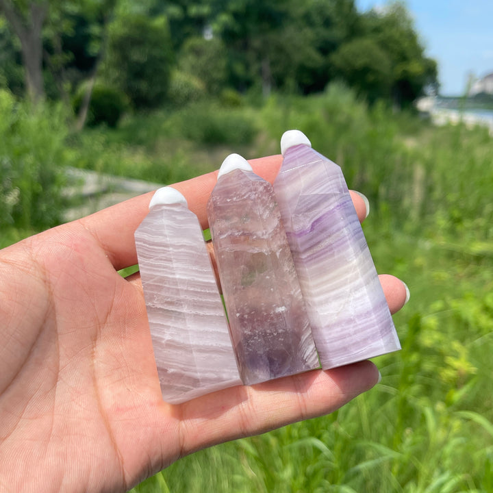 Natural Crystal Silky Fluorite Point