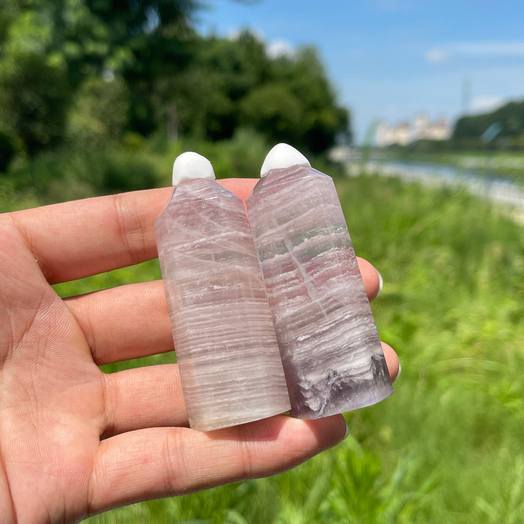 Natural Crystal Silky Fluorite Point