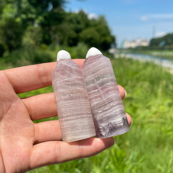 Natural Crystal Silky Fluorite Point