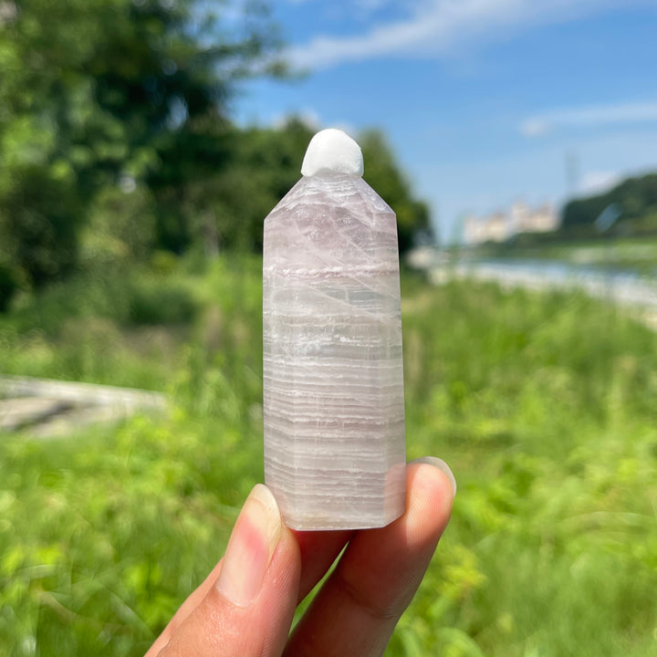 Natural Crystal Silky Fluorite Point