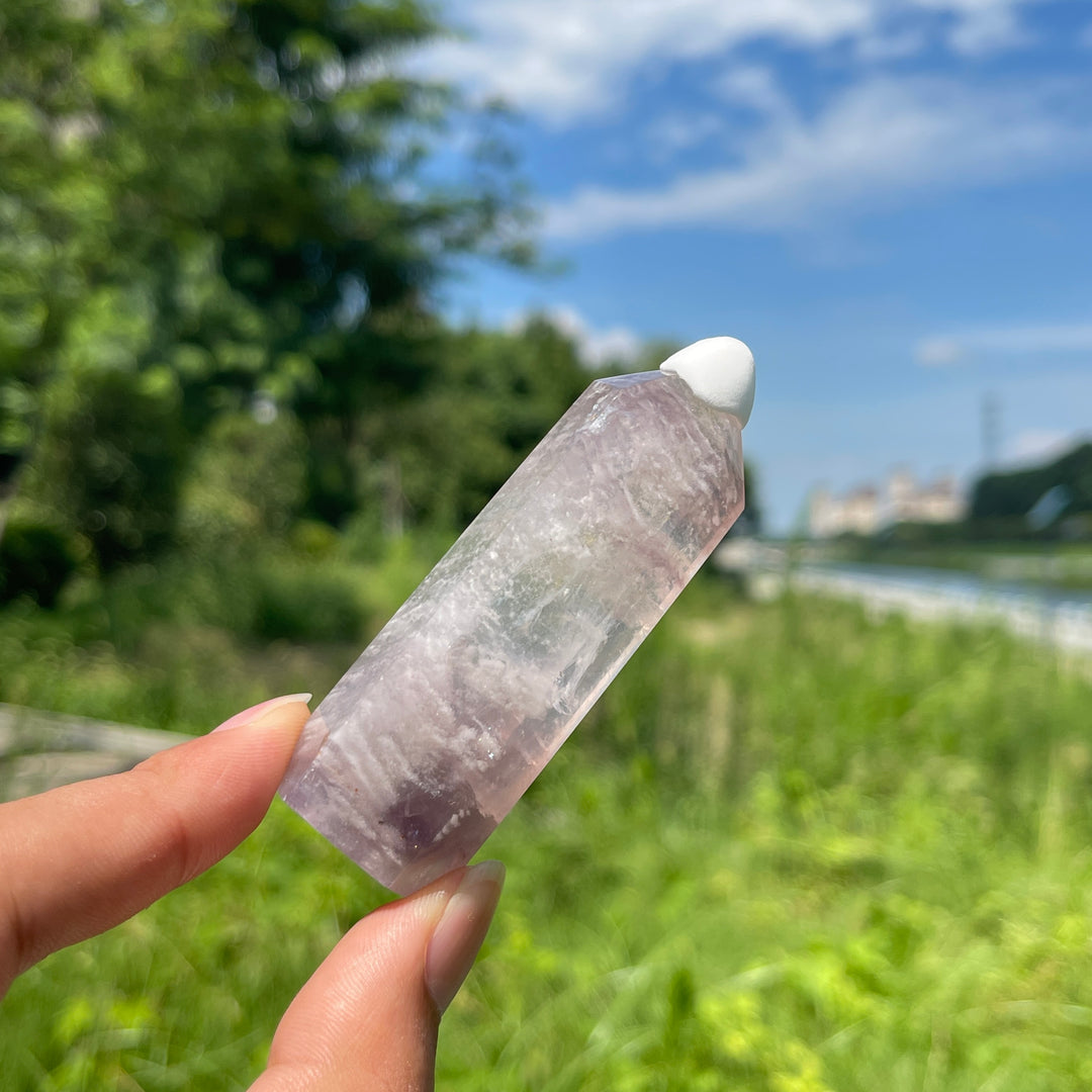 Natural Crystal Silky Fluorite Point
