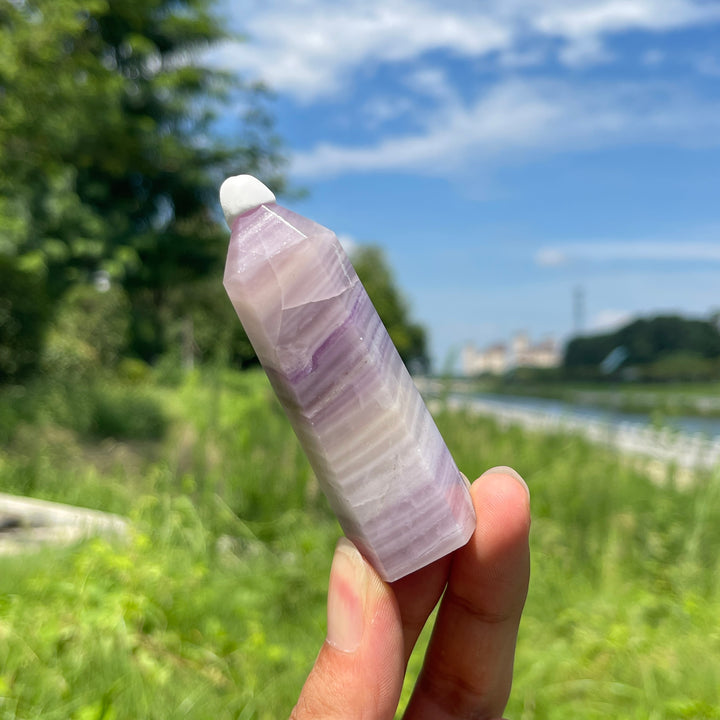 Natural Crystal Silky Fluorite Point