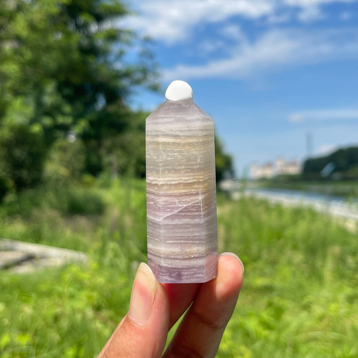 Natural Crystal Silky Fluorite Point