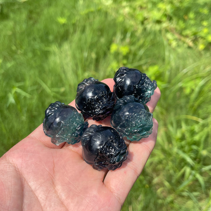 Natural Crystal Fluorite Mini Dragon Turtle Carving