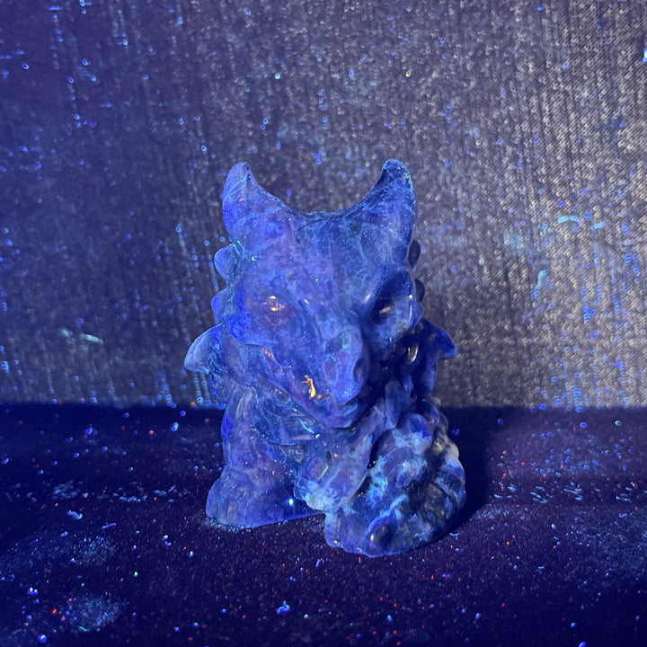 Natural Crystal Skull Dragon Carving