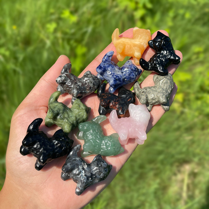 Natural Crystal Carving Mini Cat