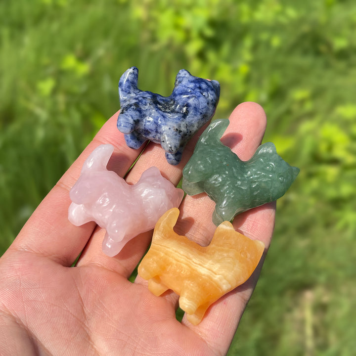 Natural Crystal Carving Mini Cat