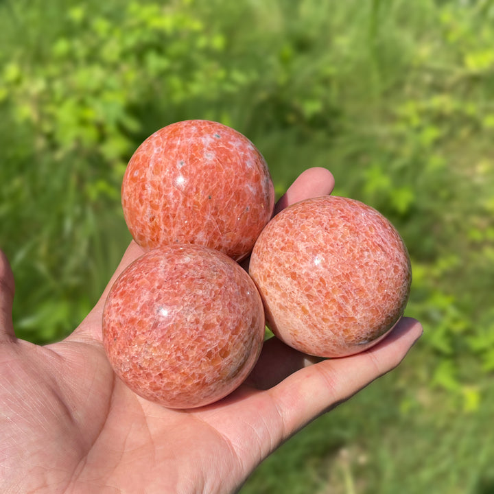 Natural Crystal Orange Calcite Sphere