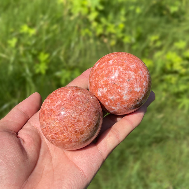 Natural Crystal Orange Calcite Sphere