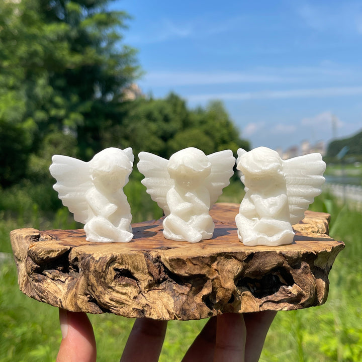 Natural Crystal Contemplative Cupid Carving