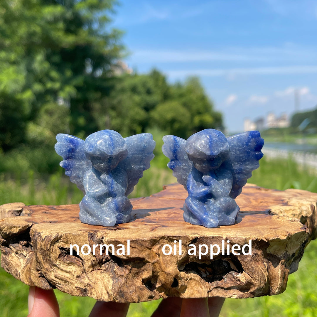 Natural Crystal Contemplative Cupid Carving