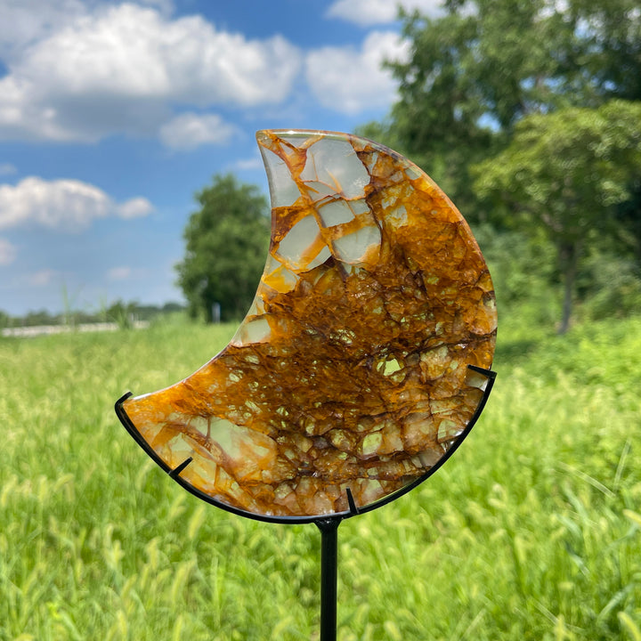 Unique,A Slightly Imperfect Natural Crystal Golden Healer Moon