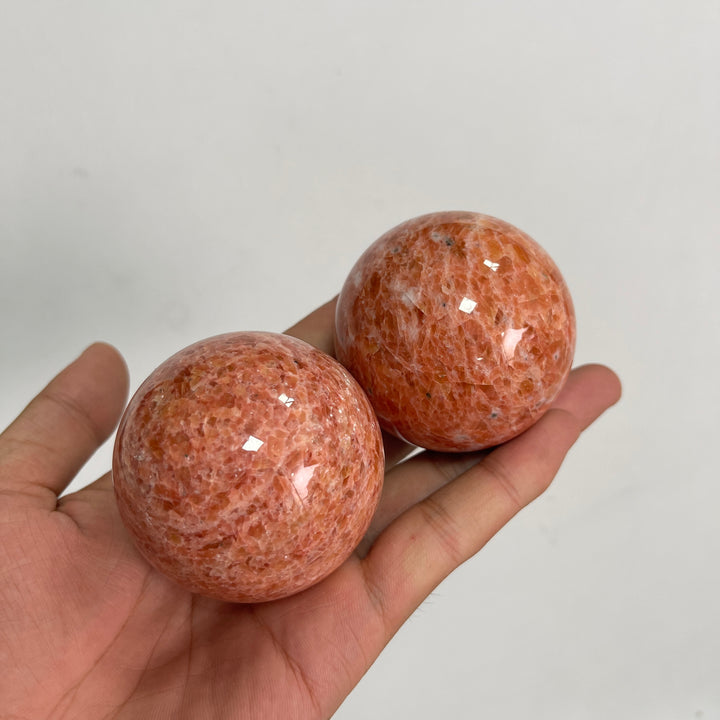 Natural Crystal Orange Calcite Sphere