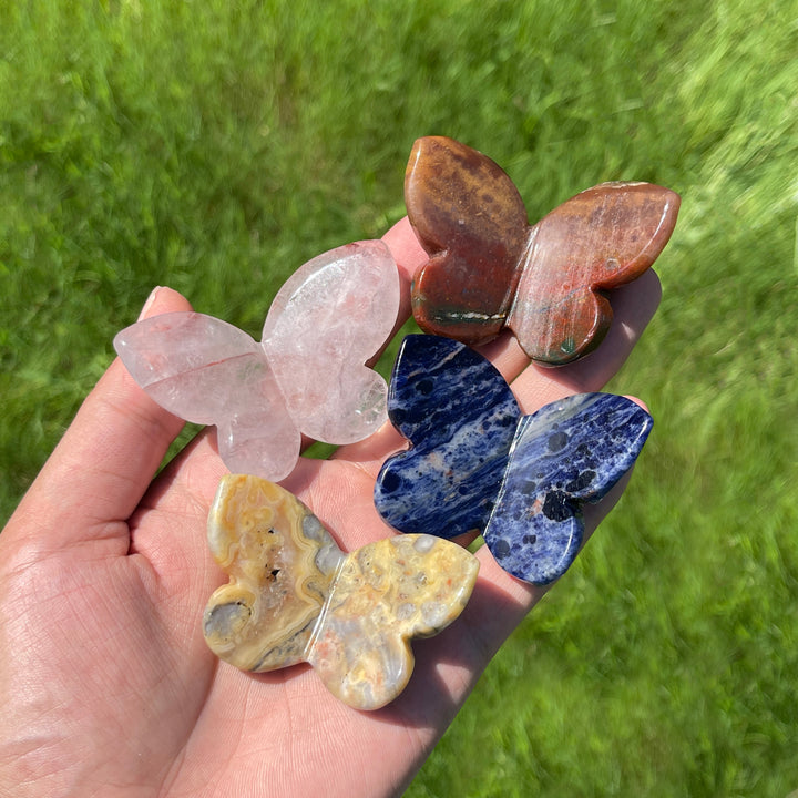 Natural Crystal Carved Stereoscopic Butterfly