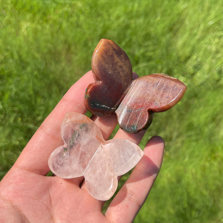 Natural Crystal Carved Stereoscopic Butterfly