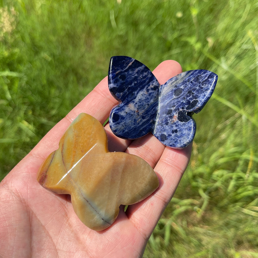 Natural Crystal Carved Stereoscopic Butterfly