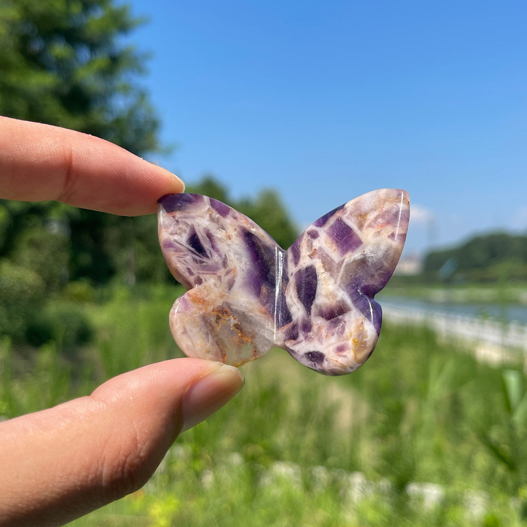 Natural Crystal Carved Stereoscopic Butterfly
