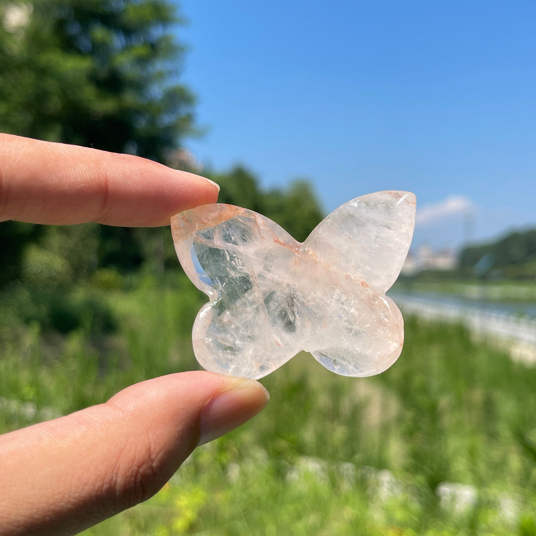 Natural Crystal Carved Stereoscopic Butterfly