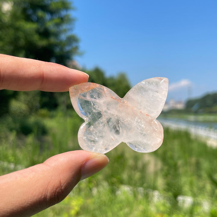 Natural Crystal Carved Stereoscopic Butterfly