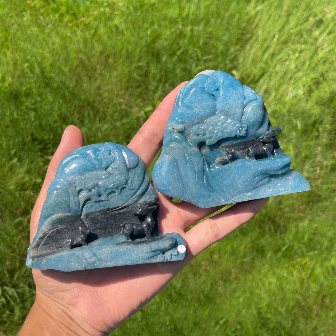 Unique,A Slightly Imperfect Natural Crystal Art rolleite Landscape Carving