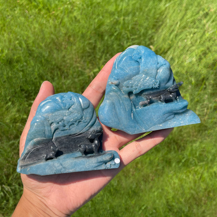 Unique,A Slightly Imperfect Natural Crystal Art rolleite Landscape Carving