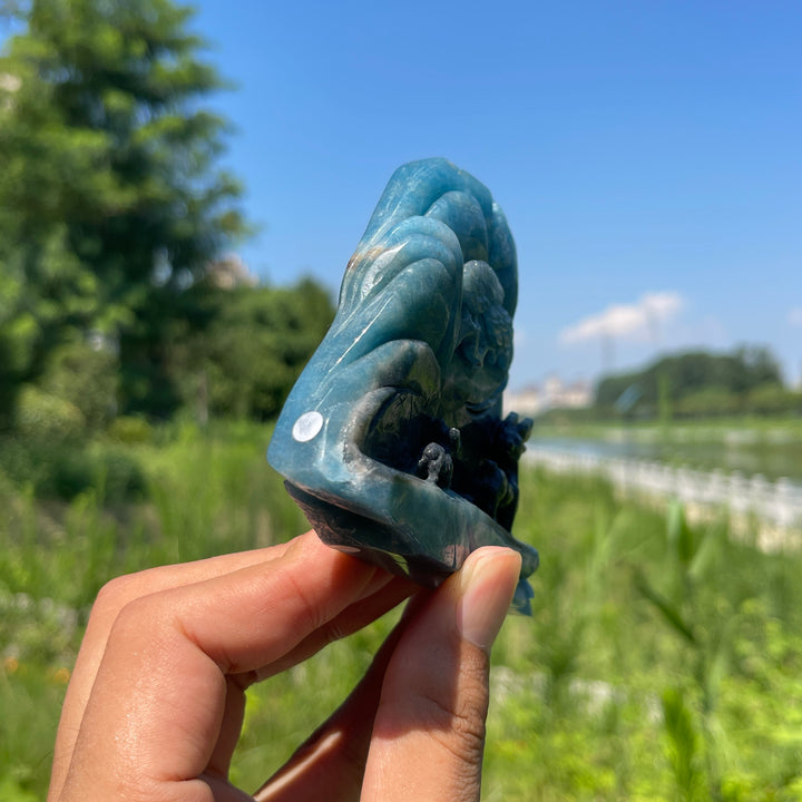 Unique,A Slightly Imperfect Natural Crystal Art rolleite Landscape Carving