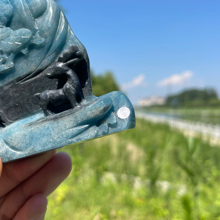 Unique,A Slightly Imperfect Natural Crystal Art rolleite Landscape Carving