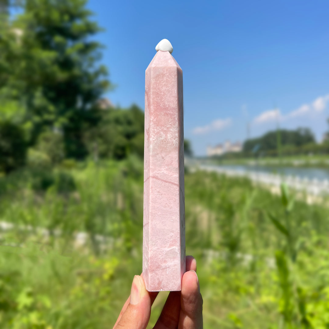 Unique,Natural Crystal Pink Opal Point