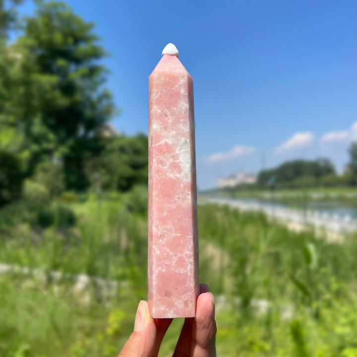 Unique,Natural Crystal Pink Opal Point