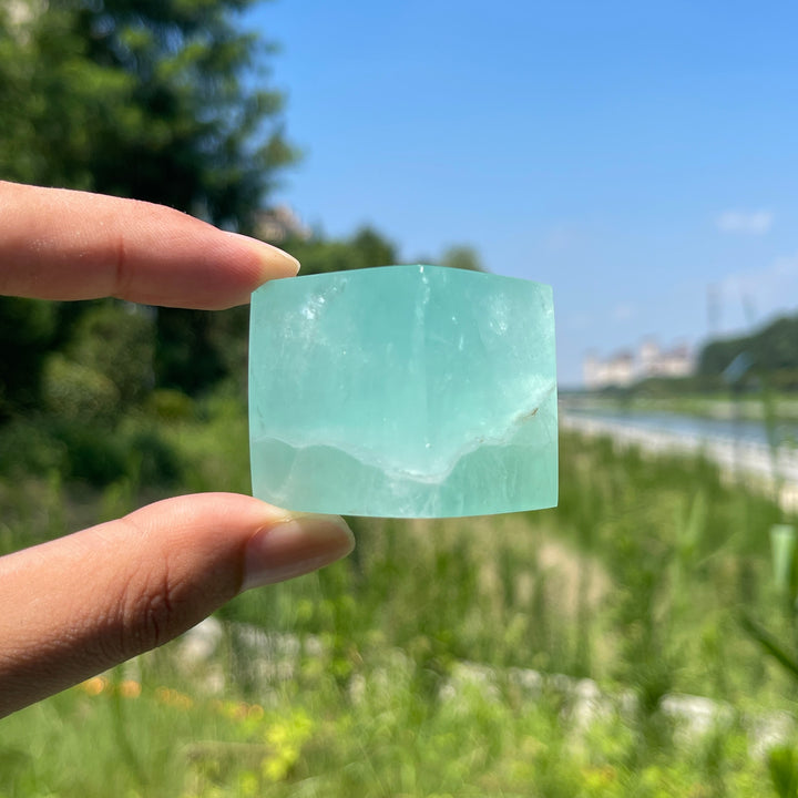 Natural Crystal Green Fluorite Cube